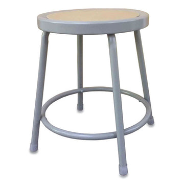 Alera® Industrial Metal Shop Stool, Backless, Supports Up To 300 Lb, 18" Seat Height, Brown Seat, Gray Base freeshipping - TVN Wholesale